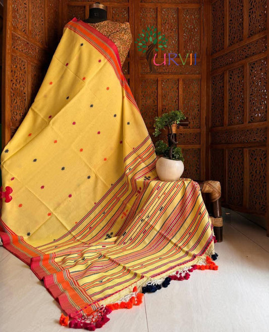 Handspun bhujoudi cotton saree