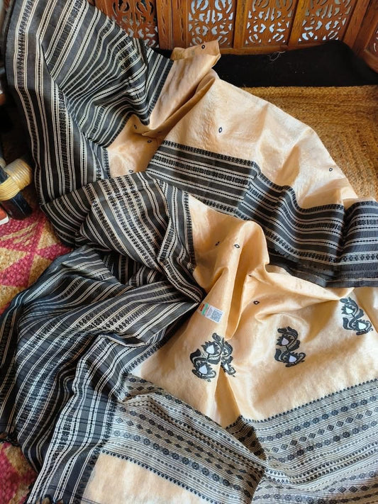Tussar Jamdani saree