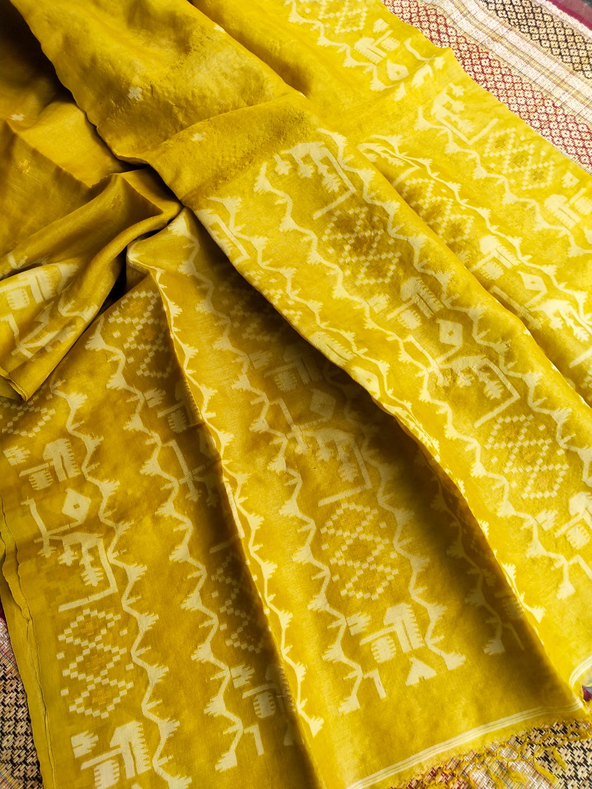 Tussar Jamdani saree