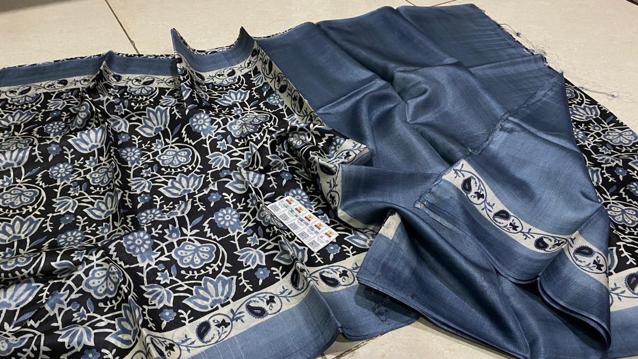 Tussar silk saree- printed