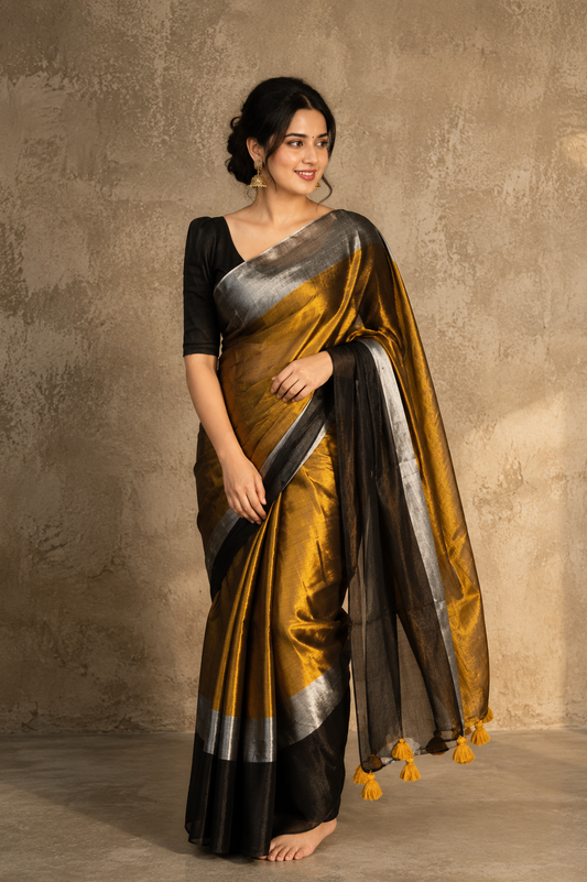 Multi colour tissue Cotton saree