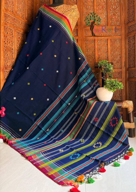 Handspun bhujoudi cotton saree