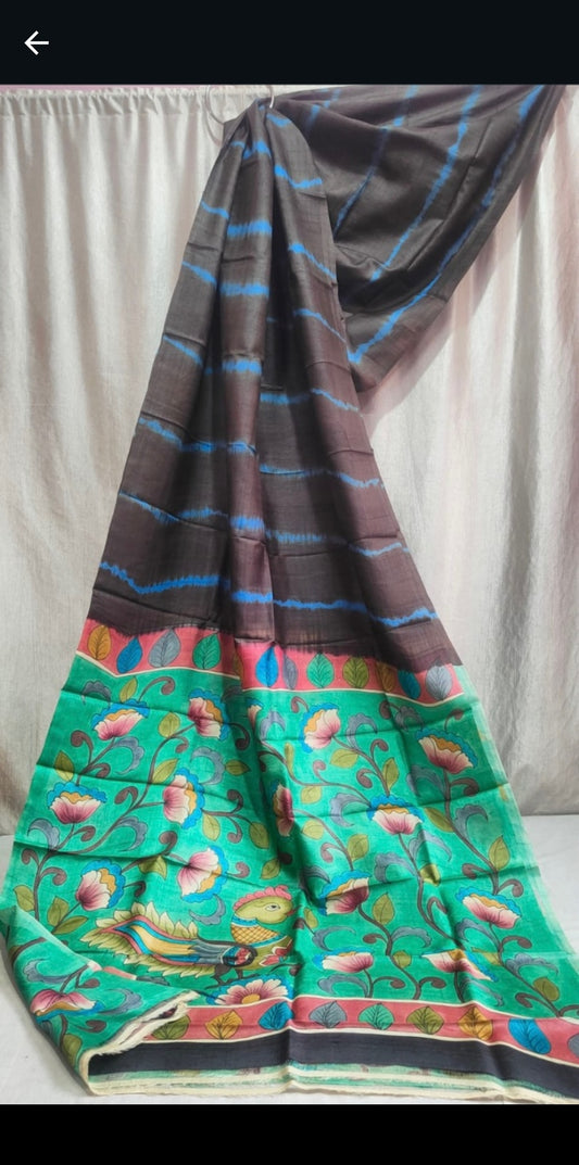 Tie n Dye tussar saree