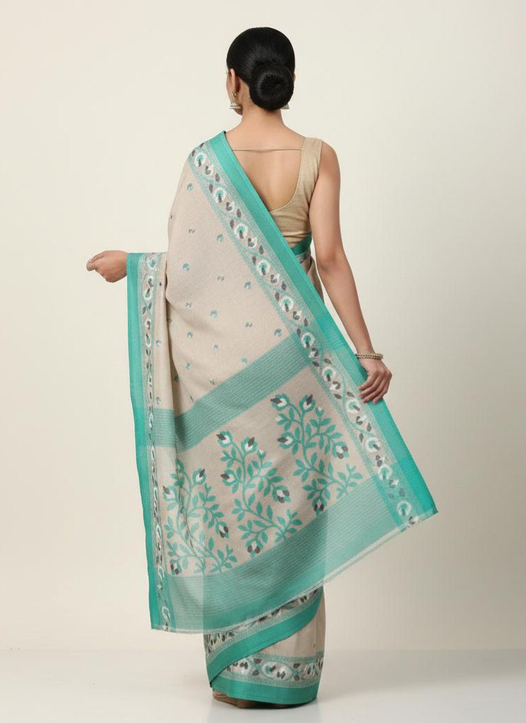Off white handloom cotton jamdanis