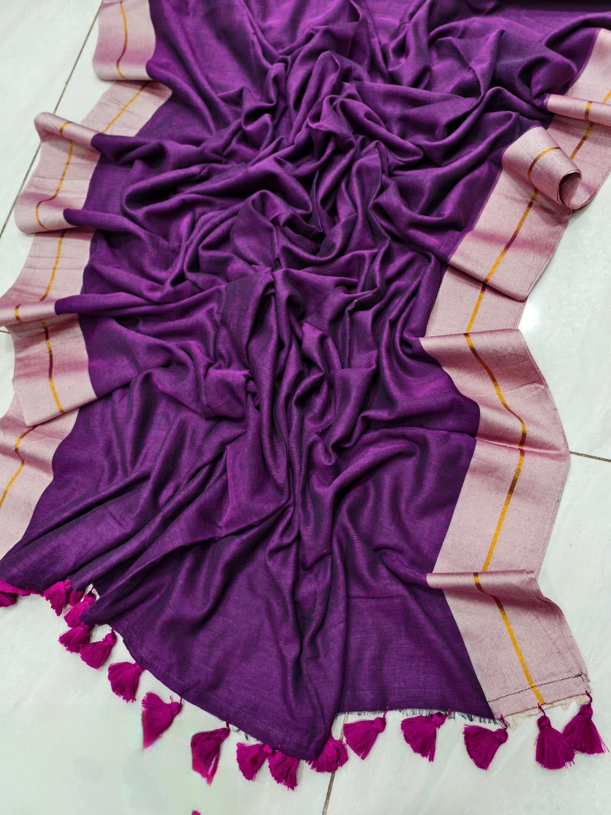 Royal Purple Super Fine Mul Cotton Saree