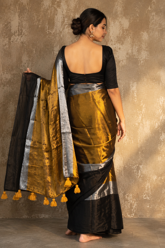 Multi colour tissue Cotton saree