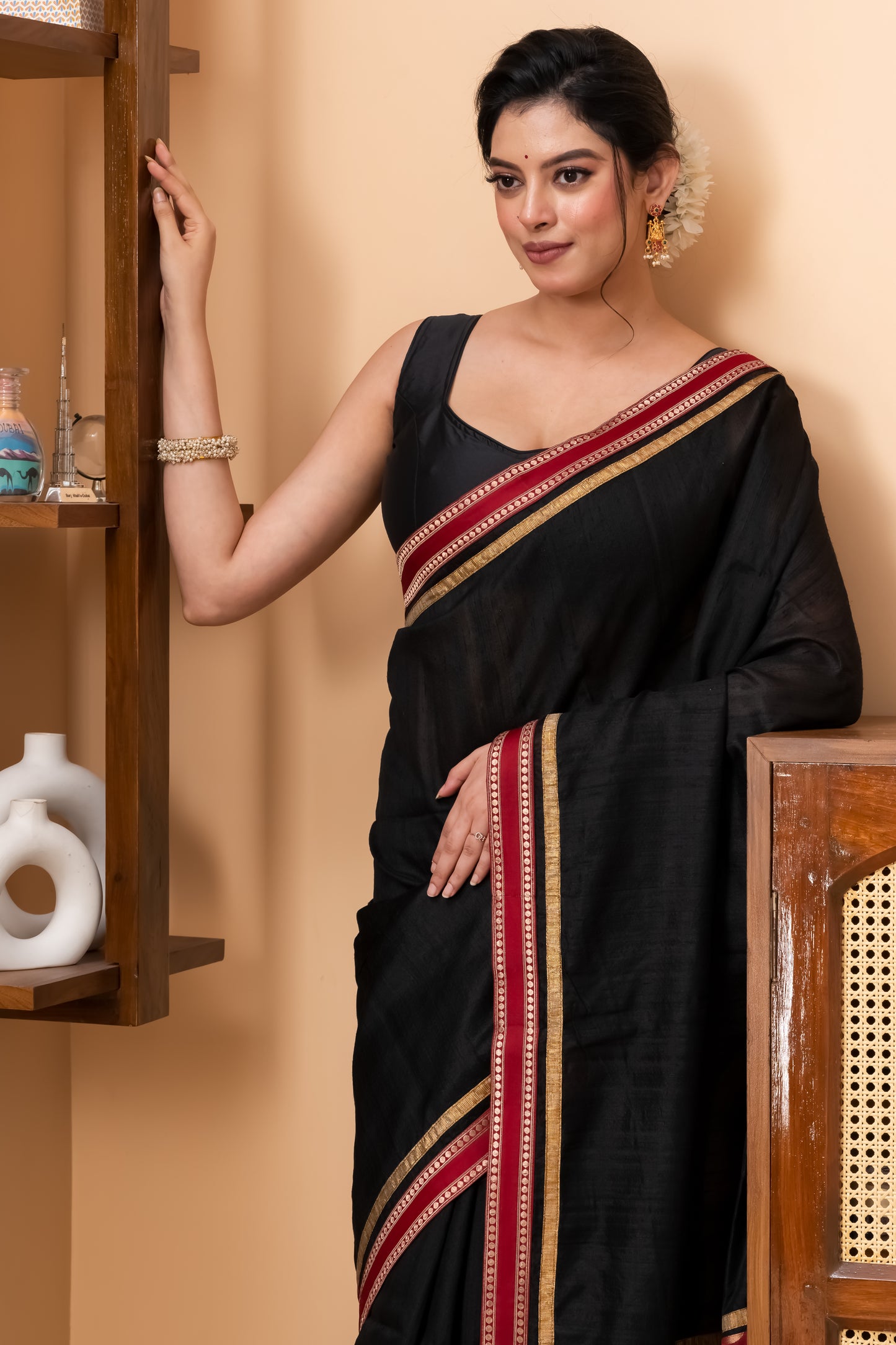 Black Pure Ghicha Silk