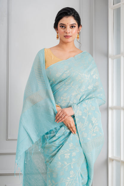 Jamdani Cotton Linen Saree