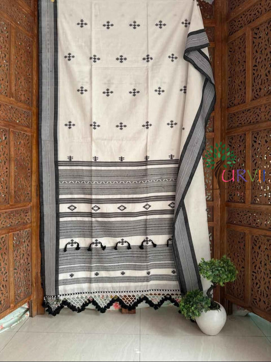 Handspun bhujoudi cotton saree