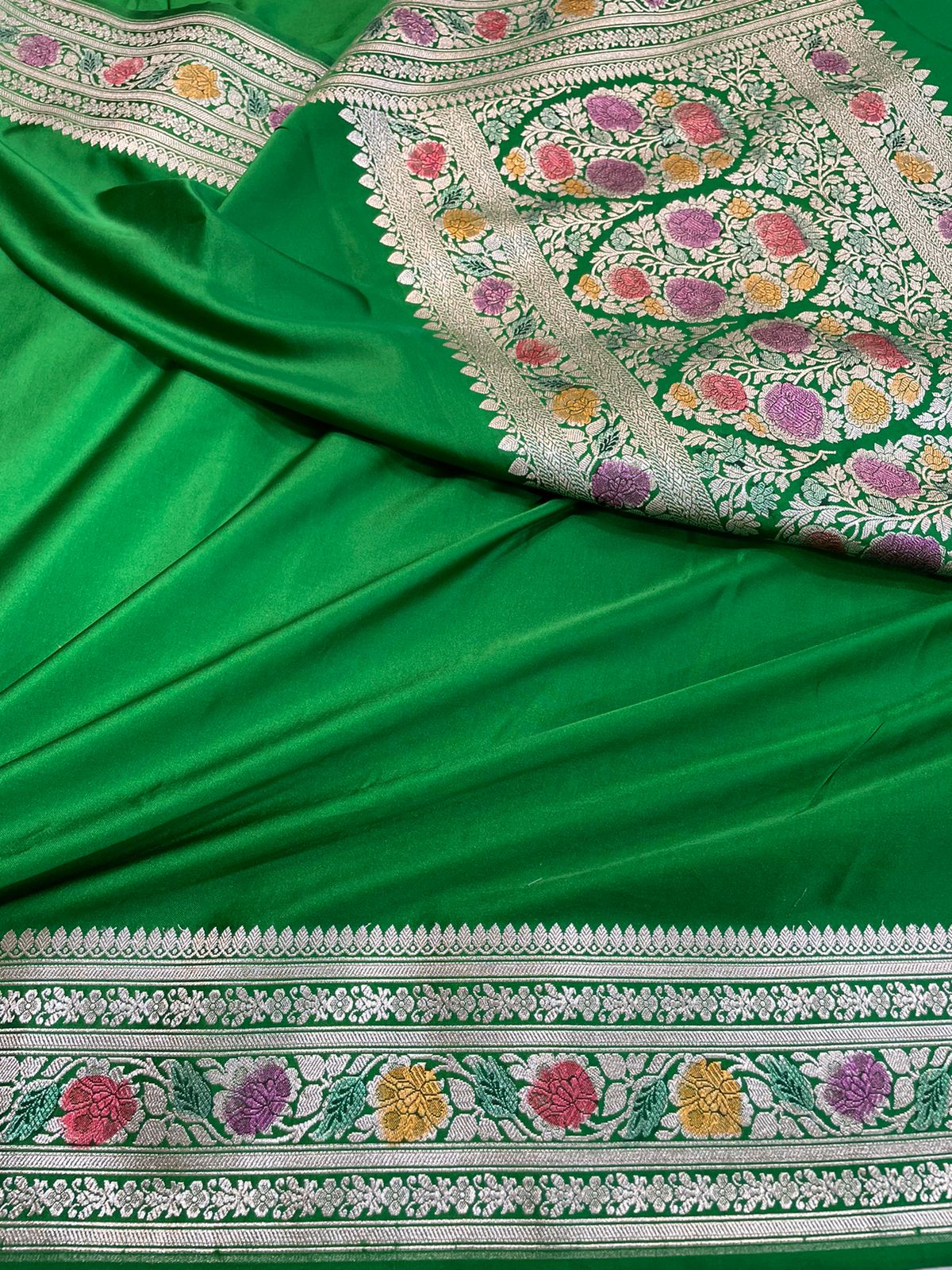 Green mashru Banarasi silk saree