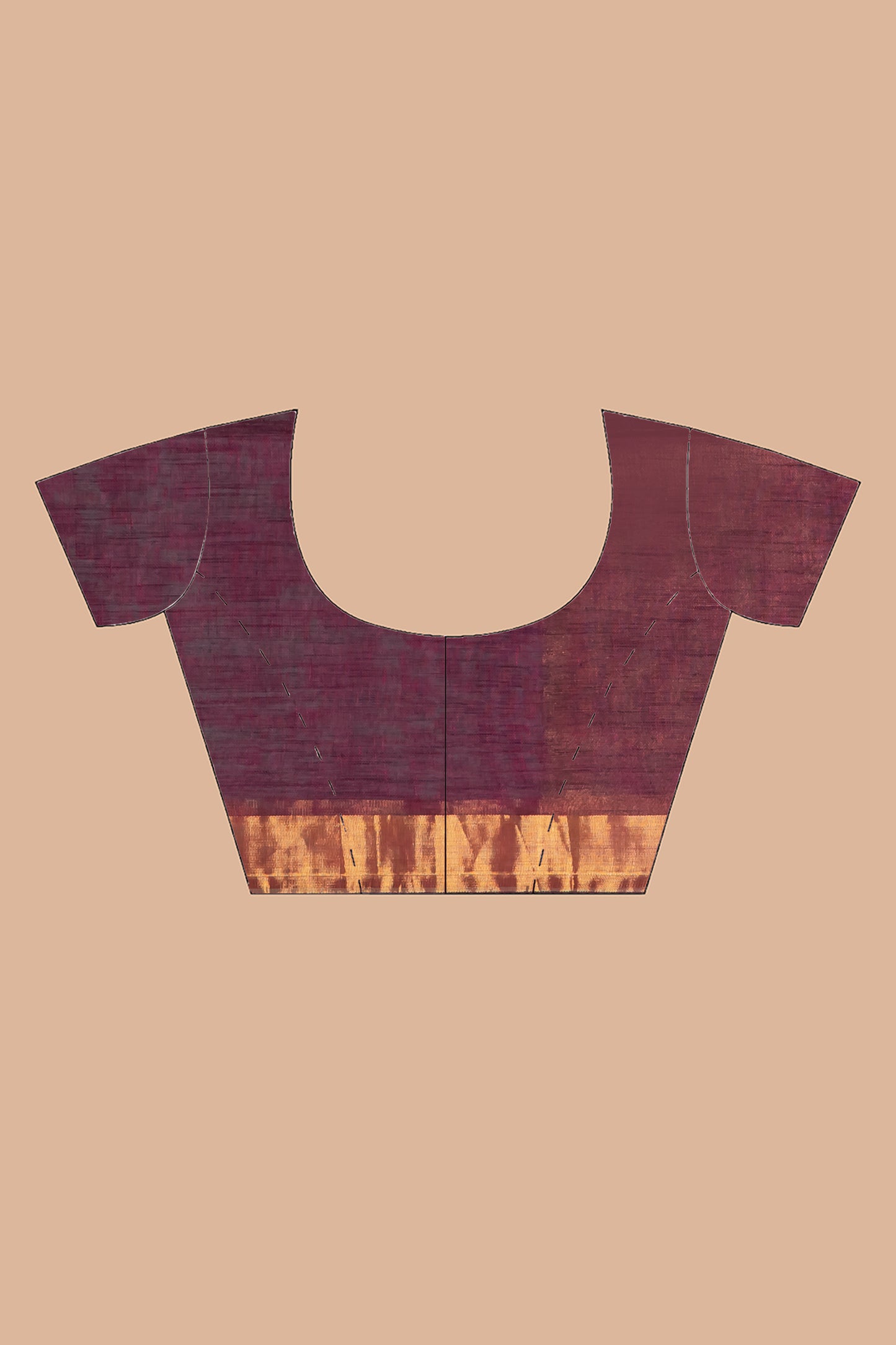Maroon & Gold linen saree