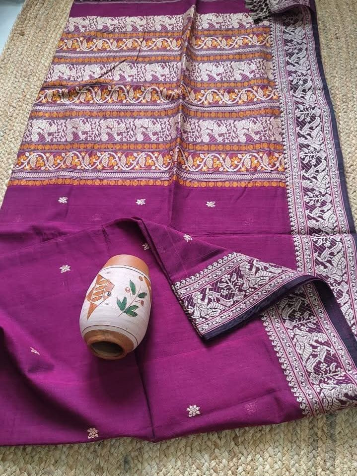 Handspun charkha khadi saree