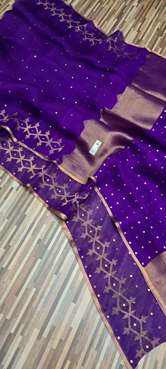 Vibrant Purple Resham Silk